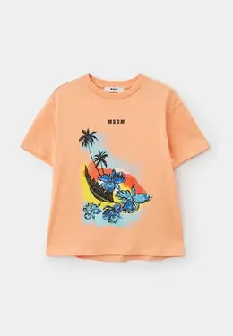 MSGM Kids: Оранжевая футболка 