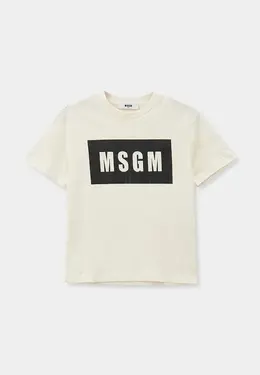 MSGM Kids: Бежевая футболка