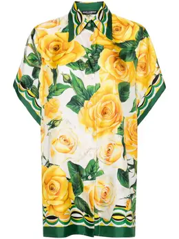 Dolce & Gabbana: Рубашка  Rose с принтом