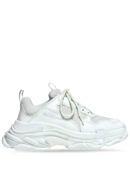 Balenciaga: Белые кроссовки Triple S