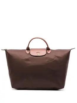 Longchamp: Коричневая сумка  Le Pliage Original