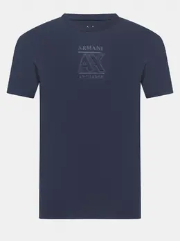 Armani Exchange: Синяя футболка 