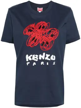 Kenzo: Футболка с цветочным принтом 