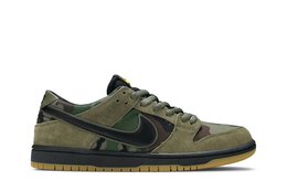 Nike: Зелёные кроссовки  Dunk Low Pro SB