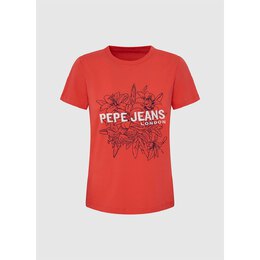 Pepe Jeans: Оранжевая футболка 