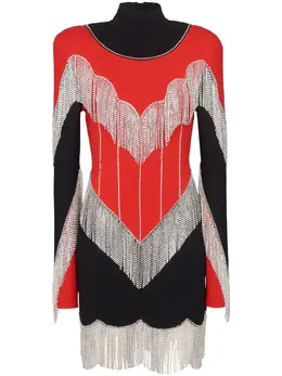 Balmain: Платье бахромой 