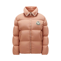 Moncler: Розовая куртка 