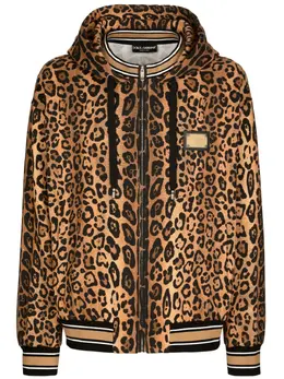 Dolce & Gabbana: Толстовка с леопардовым принтом 