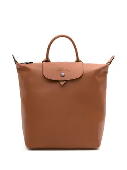 Longchamp: Коричневый рюкзак  Le Pliage