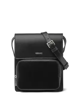 Versace: Чёрная сумка через плечо 