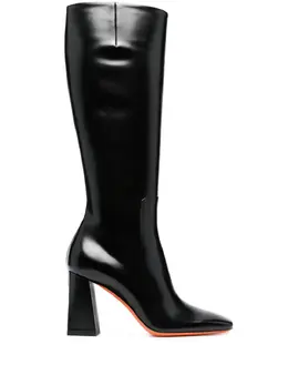Santoni: Чёрные ботинки 