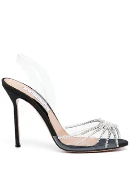 Aquazzura: Серебристые сандалии 