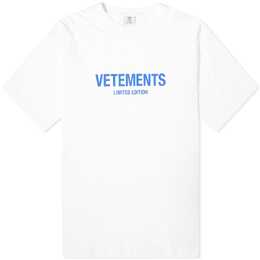 Vetements: Белая футболка  Limited Edition