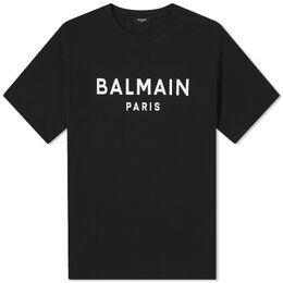 Balmain: Чёрная футболка Paris