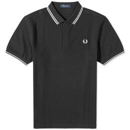 Fred Perry: Чёрное поло  Twin Tipped