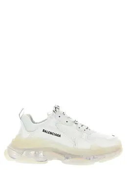 Balenciaga: Белые кроссовки  Triple S Clear Sole