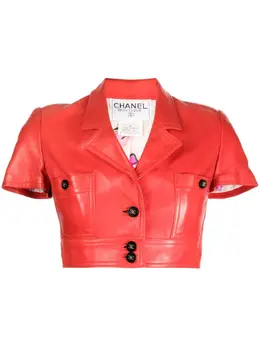 CHANEL Pre-Owned: Кожаная куртка 