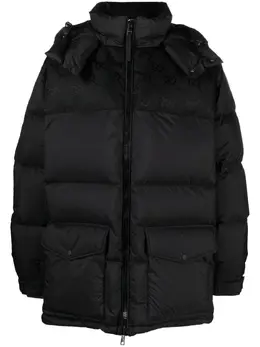 Gucci: Чёрная куртка  GG Supreme