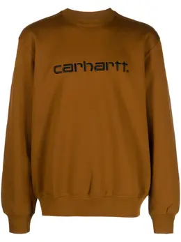 Carhartt WIP: Коричневый свитшот 