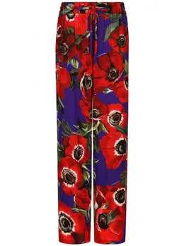 Dolce & Gabbana: Брюки с растительным принтом 