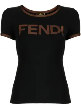 Fendi Pre-Owned: Футболка с принтом