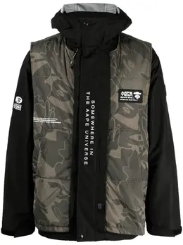 AAPE BY *A BATHING APE®: Чёрная куртка 