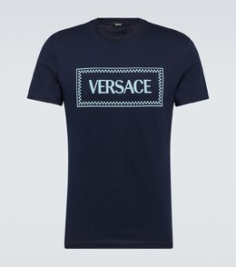 Versace: Синяя футболка 