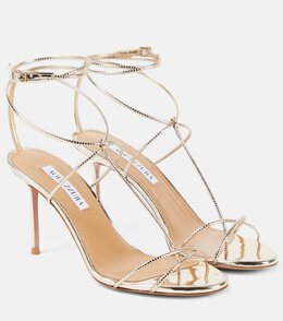 Aquazzura: Серебристые босоножки