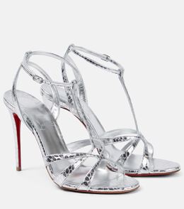 Christian Louboutin: Серебристые сандалии 