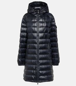 Moncler: Синий пуховик 