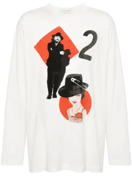 Yohji Yamamoto: Футболка с принтом 