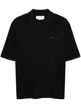 sacai: Чёрная футболка 
