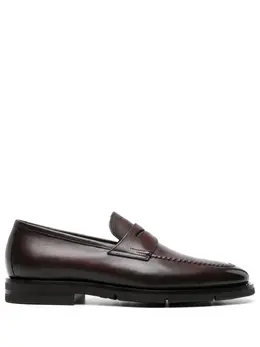 Santoni: Бордовые туфли 