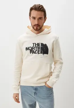 The North Face: Бежевая толстовка 