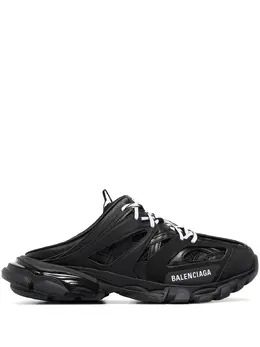 Balenciaga: Чёрные сабо Track