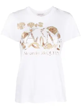 Alexander McQueen: Футболка с цветочным принтом 