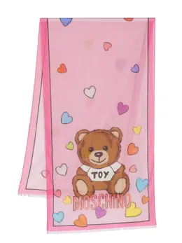 Moschino: Шарф Teddy Bear с принтом