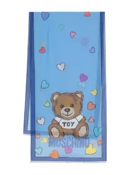 Moschino: Шарф Leo Teddy с принтом