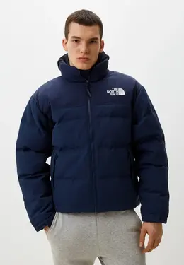 The North Face: Синий пуховик 