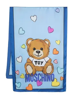 Moschino: Шарф  Leo Teddy с принтом