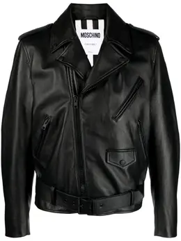 Moschino: Кожаная куртка  Biker Jacket