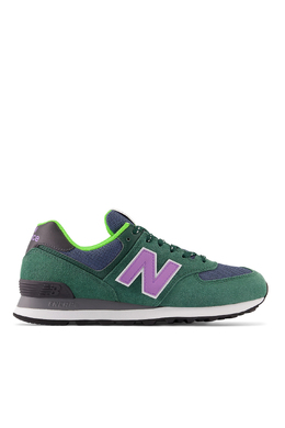 New Balance: Зелёные кроссовки 