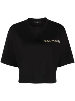 Balmain: Чёрная футболка 