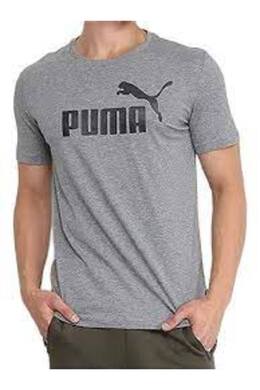 PUMA: Серая футболка  Ess