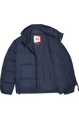 Tommy Hilfiger: Тёмный пуховик  Tommy Jeans