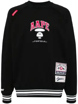 AAPE BY *A BATHING APE®: Чёрный свитшот 