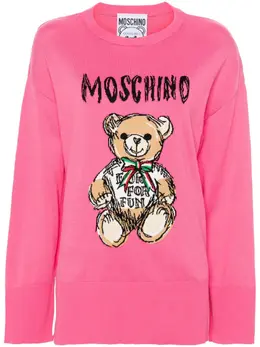 Moschino: Трикотажный свитер  Teddy Bear