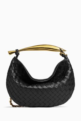 Bottega Veneta: Чёрная сумка Intrecciato