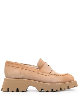 Santoni: Бежевые лоферы 