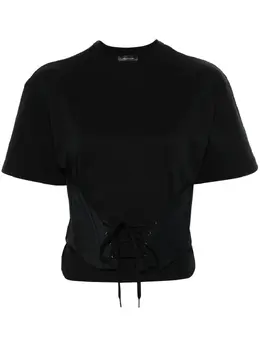 Mugler: Чёрная футболка 